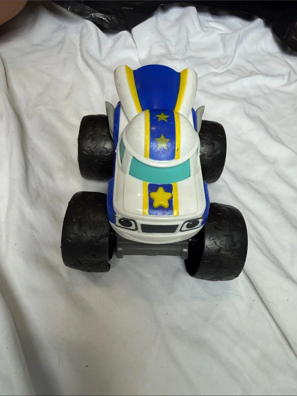 Blue and White Kids Monster Truck Toy